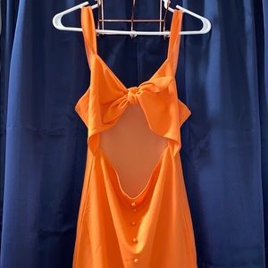 Orange fitted dress